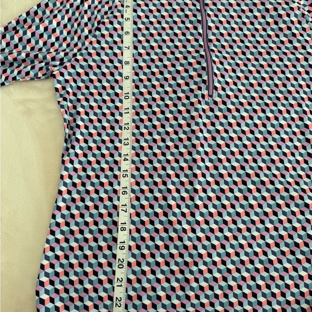 Athletic Quarter Zip Geometric Patterned - image 8